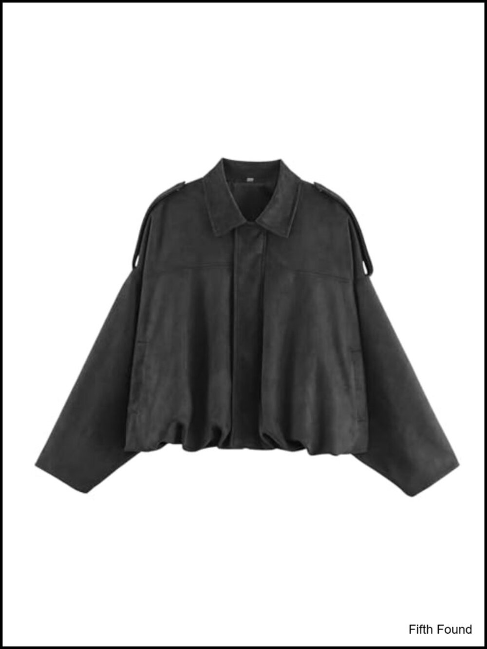 Faux Suede Bomber Jacket Oversized Crop Zip Up Casual Streetwear